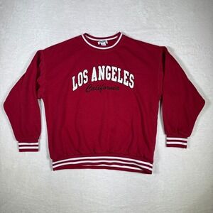 Refuge Athletics Los Angeles California Crewneck Sweatshirt Red Size S